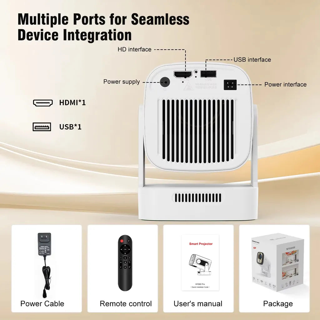 RT310X – Tragbarer Full-HD Projektor mit Android & WiFi 6 für Filme und Serien