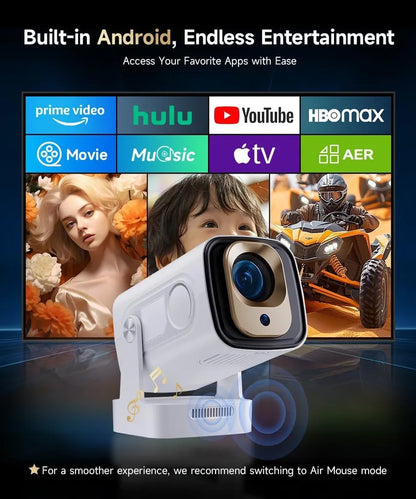 RT310X – Tragbarer Full-HD Projektor mit Android & WiFi 6 für Filme und Serien