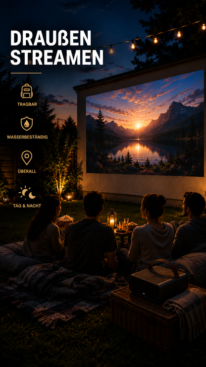 LUGOFLIX Pro 4K Beamer – Tragbarer Projektor in Kinoqualität