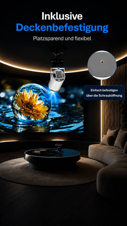 LUGOFLIX Pro 4K Beamer – Tragbarer Projektor in Kinoqualität
