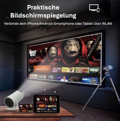 LUGOFLIX Pro 4K Beamer – Tragbarer Projektor in Kinoqualität