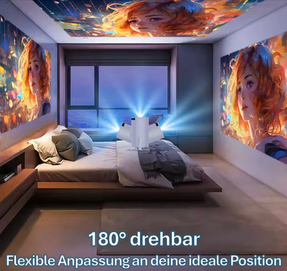 LUGOFLIX Pro 4K Beamer – Tragbarer Projektor in Kinoqualität