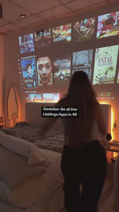 LUGOFLIX Pro 4K Beamer – Tragbarer Projektor in Kinoqualität