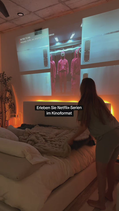 LUGOFLIX Pro 4K Beamer – Tragbarer Projektor in Kinoqualität