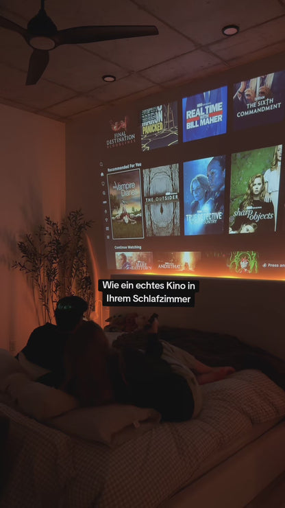LUGOFLIX Pro 4K Beamer – Tragbarer Projektor in Kinoqualität